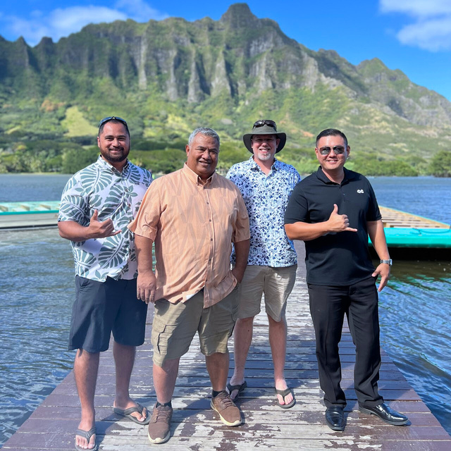 Photo of Lawrence Kim at Secret Island with Hawaii Tours owners